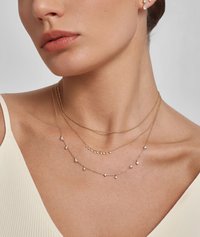 ANIA HAIE PGOLD DANGLING DISC STATION NECKLACE