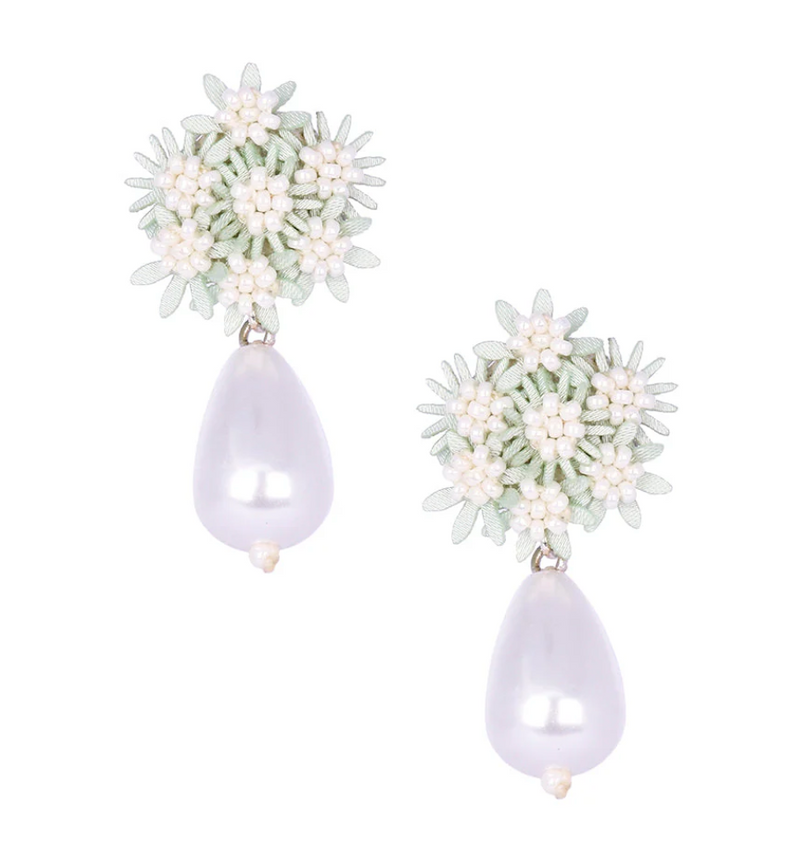 MISHKY FLOWER PEARL DROP EARRINGS