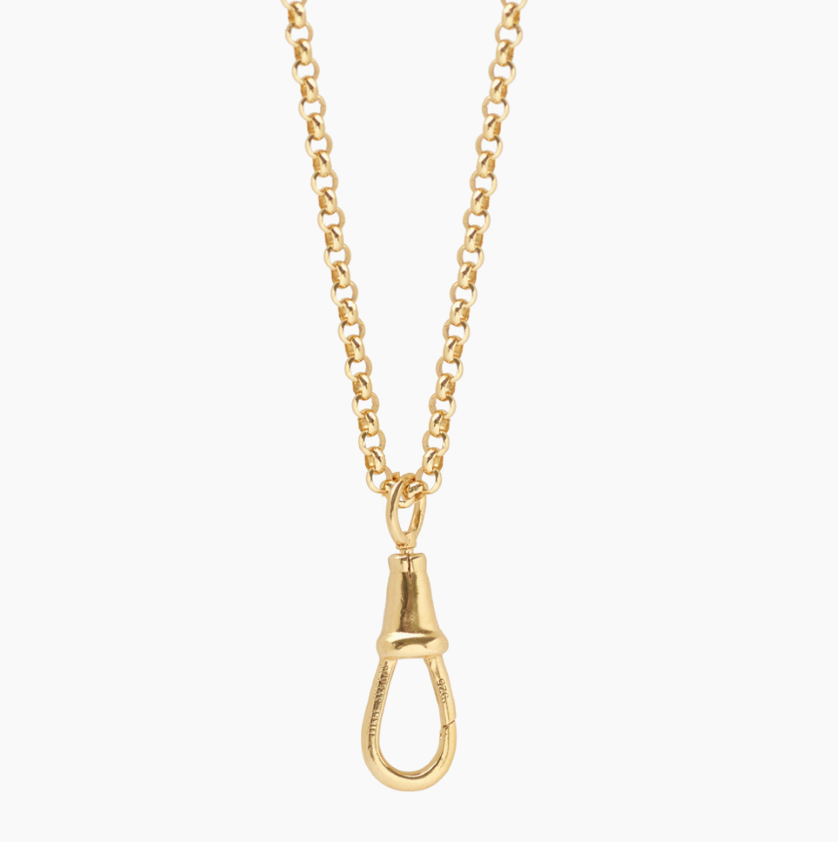 TILLY SVEAAS SMALL GOLD T BAR ON BELCHER CLIPT NECKLACE