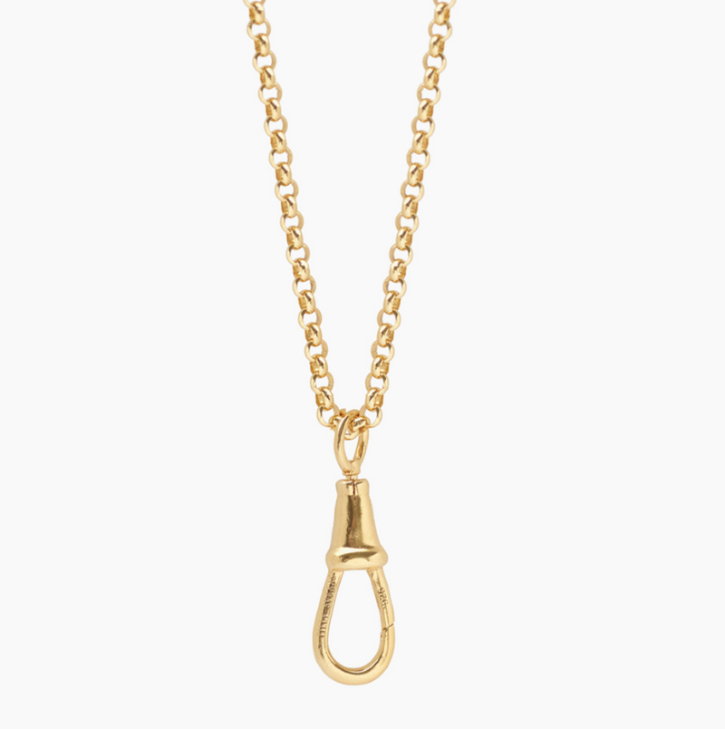 TILLY SVEAAS SMALL GOLD T BAR ON BELCHER CLIPT NECKLACE
