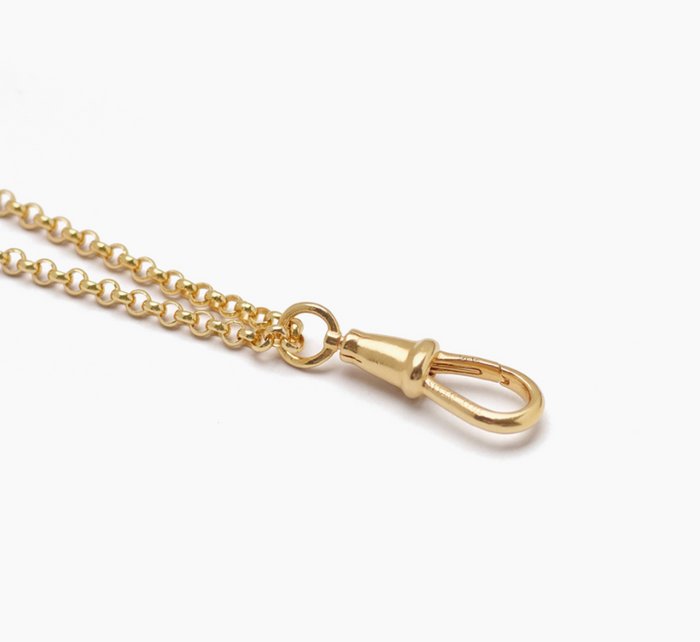 TILLY SVEAAS SMALL GOLD T BAR ON BELCHER CLIPT NECKLACE