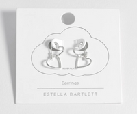 ESTELLA BARTLETT DOUBLE HEART HOOP EARRINGS
