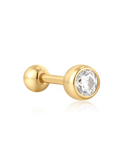 ANIA HAIE SOLITAIRE CUBIC ZIRCONIA BARBELL EARRING