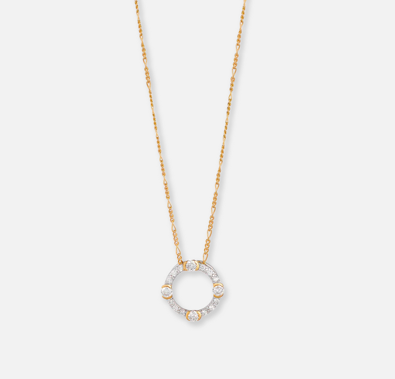 V BY LAURA VANN LUNA GOLD CIRCLE NECKLACE