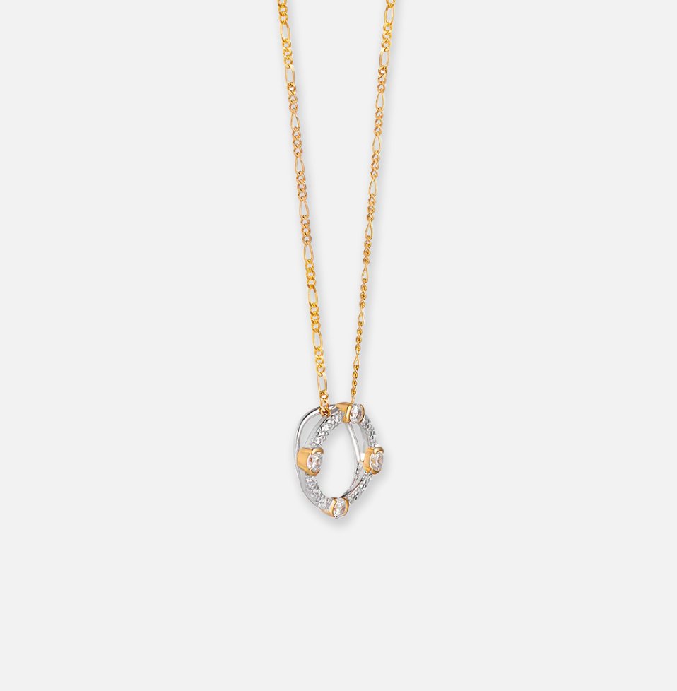 V BY LAURA VANN LUNA GOLD CIRCLE NECKLACE