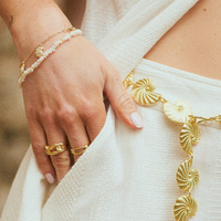 DAISY LONDON POLLY SAYER PEARL T-BAR BRACELET