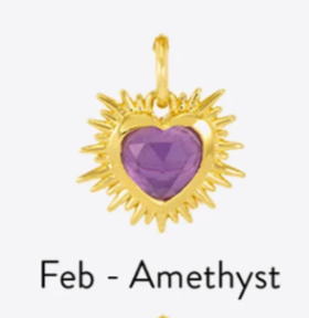 RACHEL JACKSON GOLD BIRTHSTONE HEART AMULET CHARM