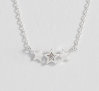 ESTELLA BARTLETT TRIO STAR SILVER NECKLACE