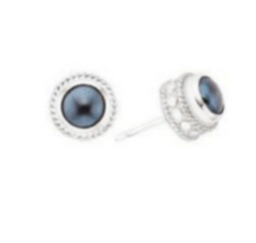 ANNA BECK BLUE PEARL STUD EARRINGS