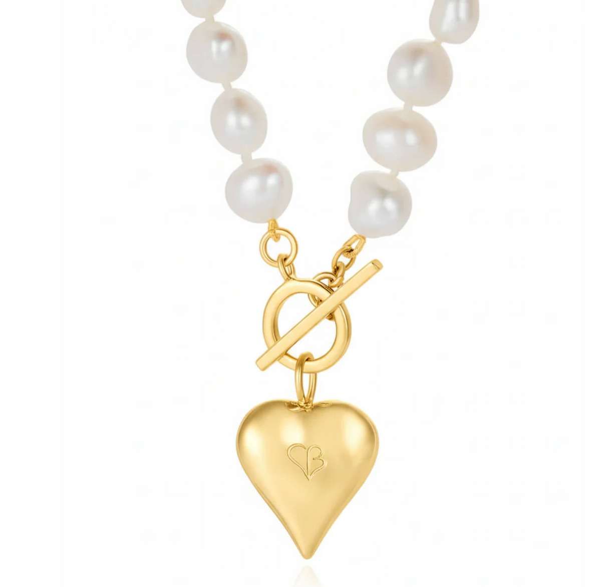 CLAUDIA BRADBY SIGNATURE HEART PEARL NECKLACE
