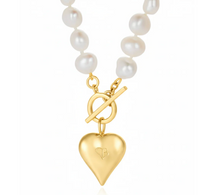 CLAUDIA BRADBY SIGNATURE HEART PEARL NECKLACE