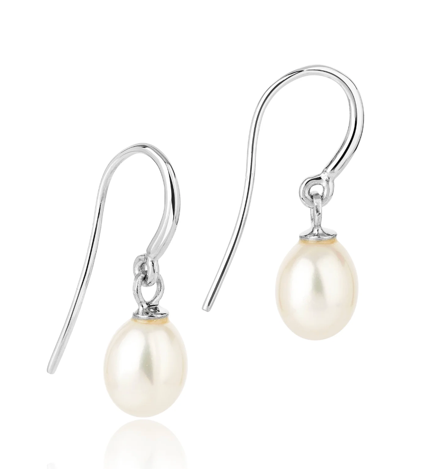 CLAUDIA BRADBY SIMPLE PEARL DROP EARRINGS