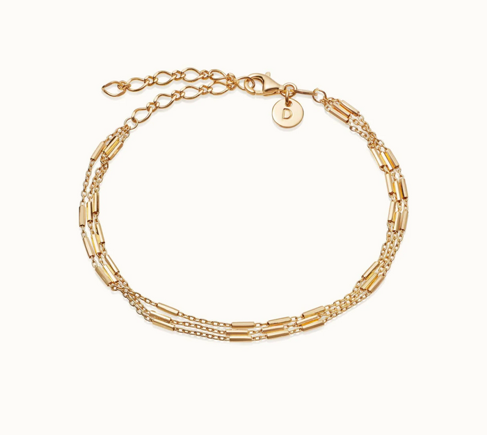 DAISY LONDON TRIPLE BAR CHAIN BRACELET