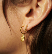 DAISY LONDON BAR + BALL HUGGIE HOOP EARRINGS