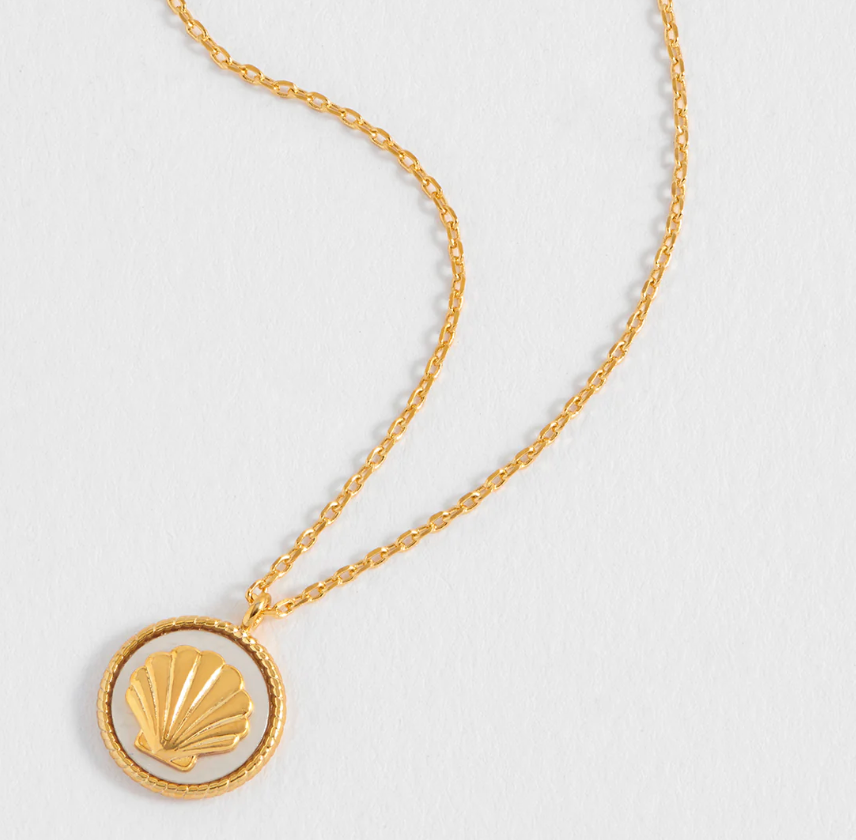 ESTELLA BARTLETT MOTHER OF PEARL SEASHELL COIN NECKLACE