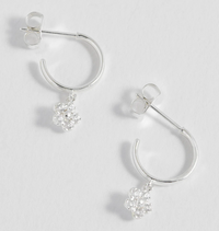 ESTELLA BARTLETT CZ FLOWER HOOP EARRINGS