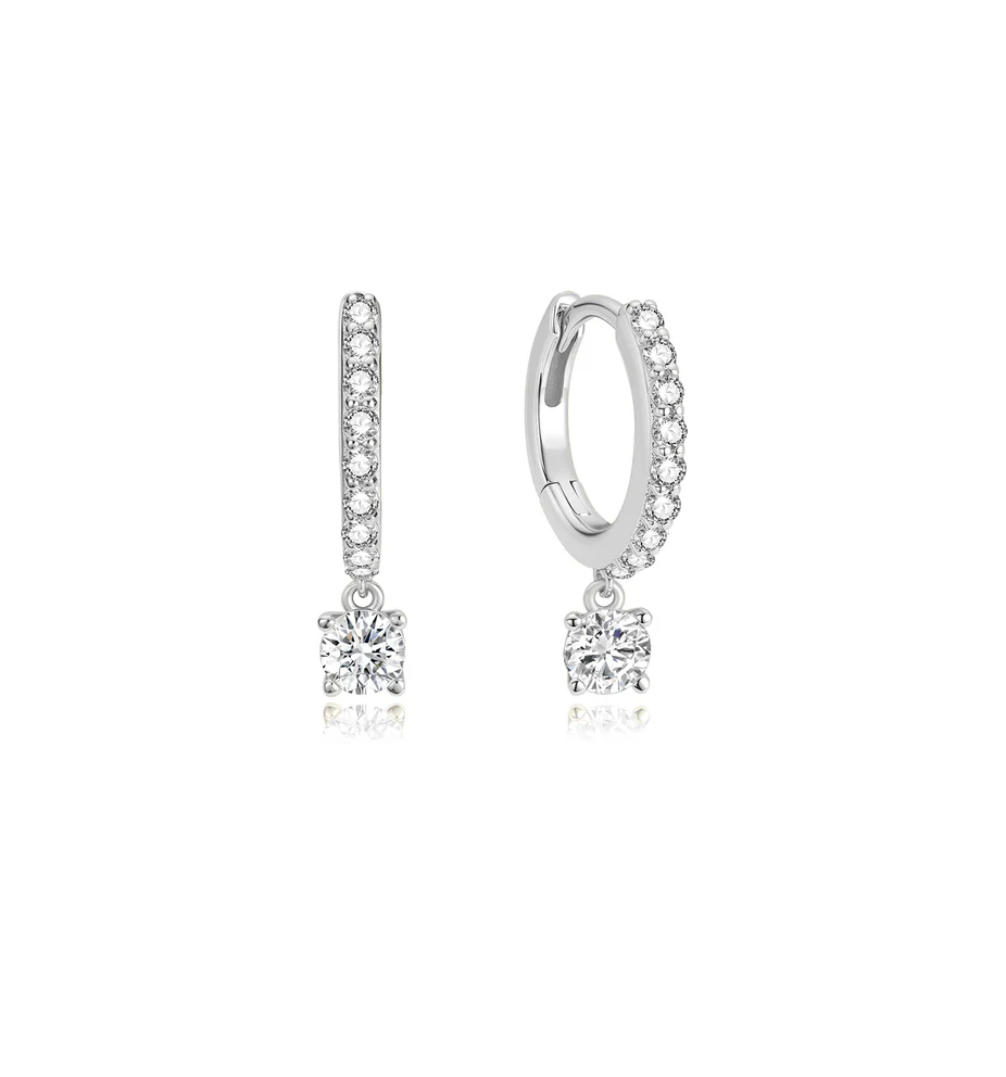 ANIA HAIE DANGLING SPARKLE HUGGIE HOOP EARRINGS