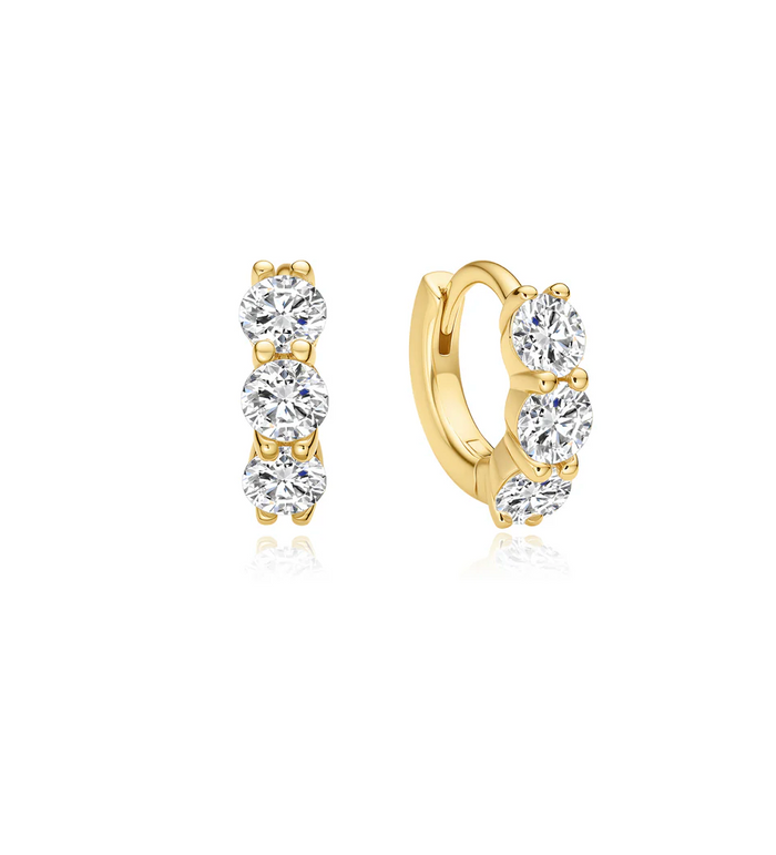 ANIA HAIE TRIO SPARKLE HUGGIE HOOP EARRINGS