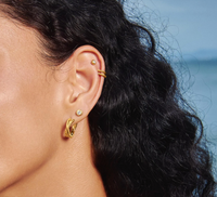 ANIA HAIE TEXTURED BEZEL-SET STUD EARRINGS