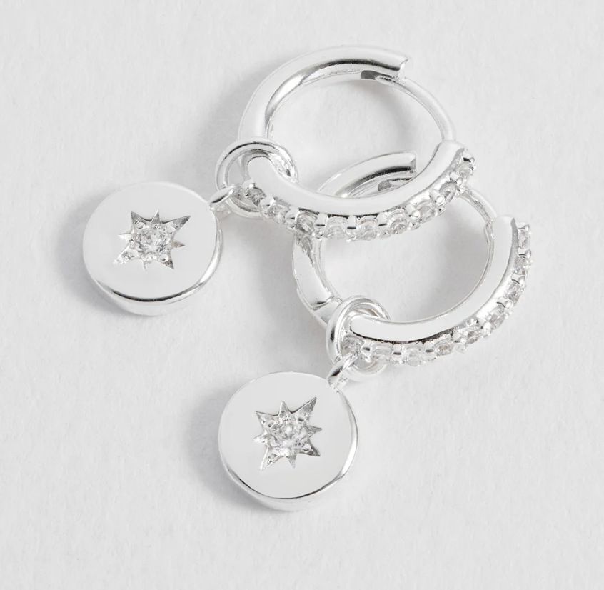 ESTELLA BARTLETT NORTH STAR COIN HOOP EARRINGS