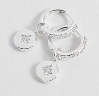 ESTELLA BARTLETT NORTH STAR COIN HOOP EARRINGS