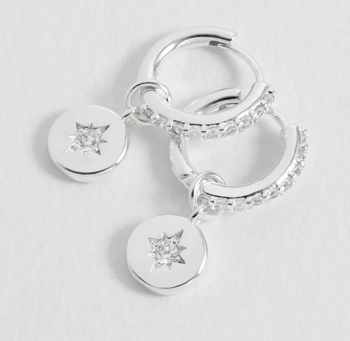 ESTELLA BARTLETT NORTH STAR COIN HOOP EARRINGS