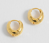 ESTELLA BARTLETT HAMMERED HUGGIE HOOP EARRINGS