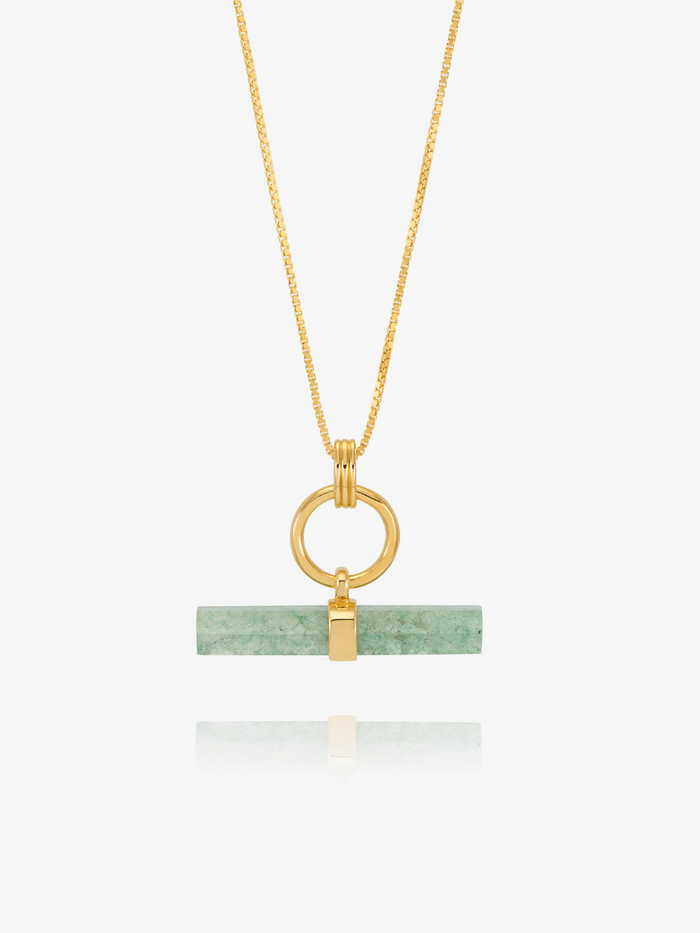 RACHEL JACKSON EXCLUSIVE GREEN AVENTURINE T-BAR NECKLACE