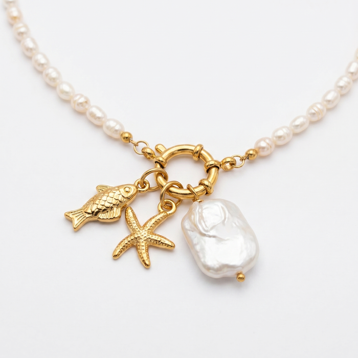 RAF & GRACE POLLY PEARL SEA NECKLACE