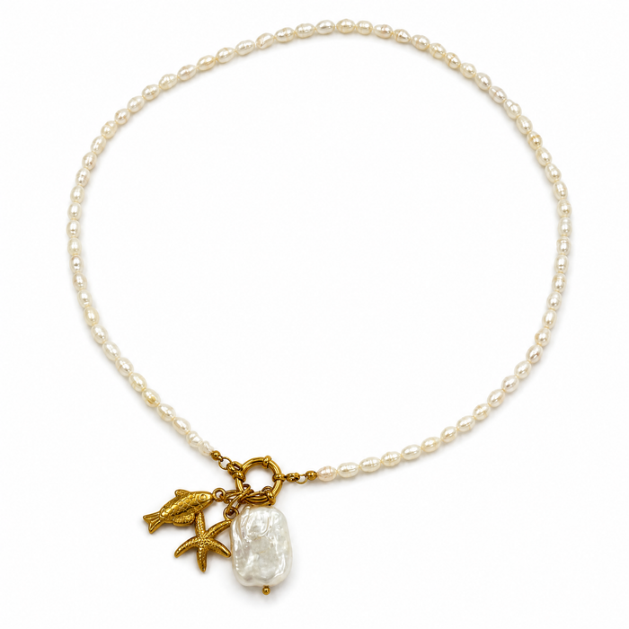 RAF & GRACE POLLY PEARL SEA NECKLACE