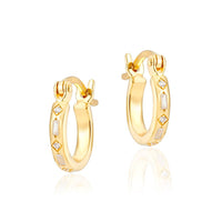 LAURA VANN IRIS HOOPS WITH RHOMBUS CHARM IN MINT
