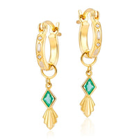 LAURA VANN IRIS HOOPS WITH RHOMBUS CHARM IN MINT