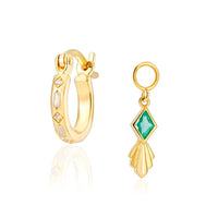 LAURA VANN IRIS HOOPS WITH RHOMBUS CHARM IN MINT