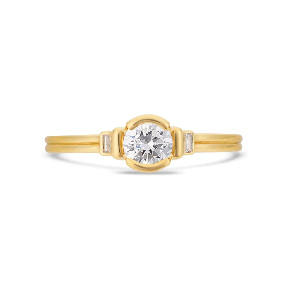 V BY LAURA VANN DECO BRILLIANT CUT SOLITAIRE DIAMOND RING