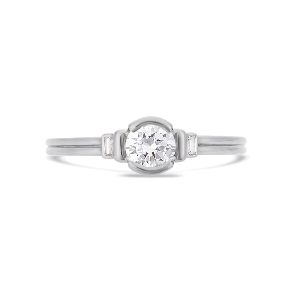 V BY LAURA VANN DECO BRILLIANT CUT SOLITAIRE DIAMOND RING