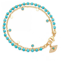 ASTLEY CLARKE TURQUOISE EVIL EYE DROPLET BRACELET