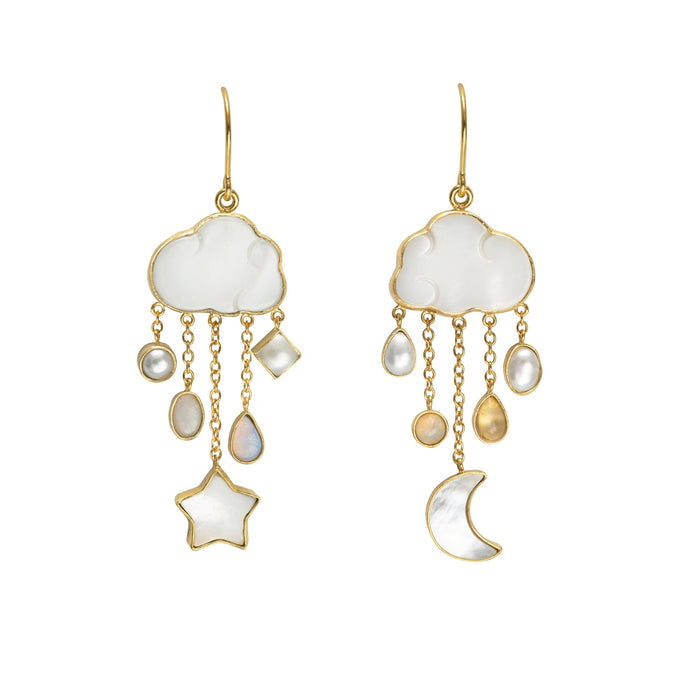 GRAINNE MORTON CLOUD & RAIN CHAIN DROP EARRINGS