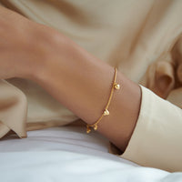 RACHEL JACKSON UNTAMED DECO HEARTS GOLD BRACELET
