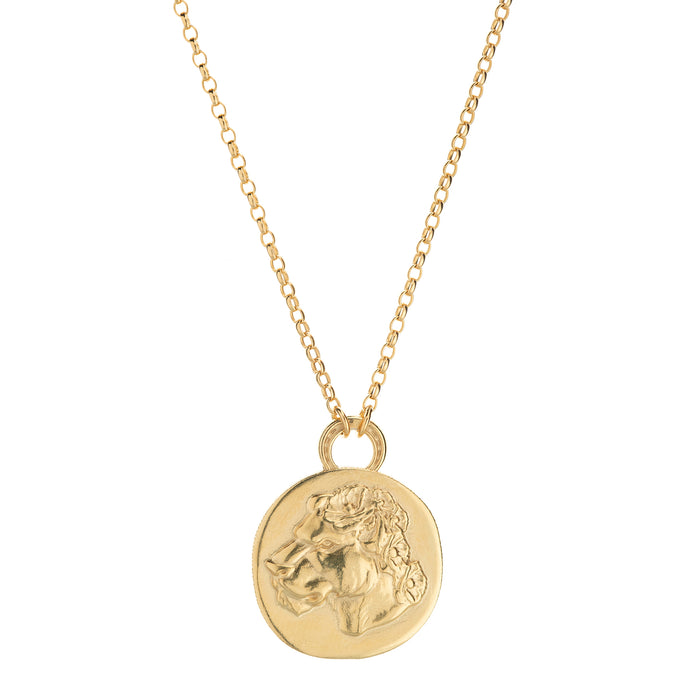 MIKAELA LYONS LARGE LIONESS COIN NECKLACE
