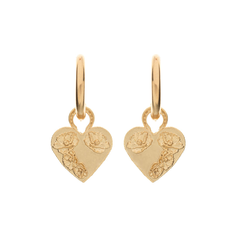 MIKAELA LYONS HOOP FLOWER HEART EARRING