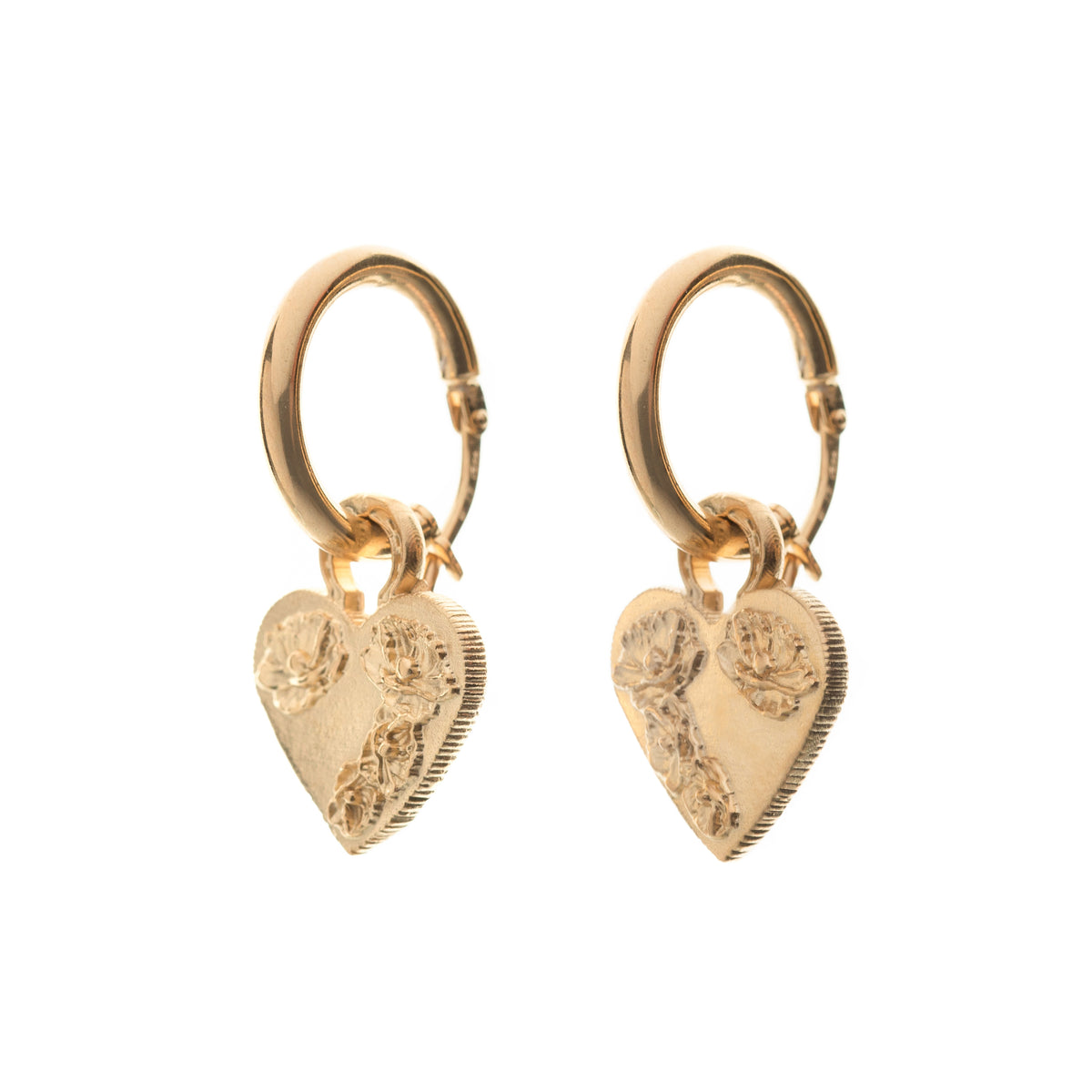 MIKAELA LYONS HOOP FLOWER HEART EARRING