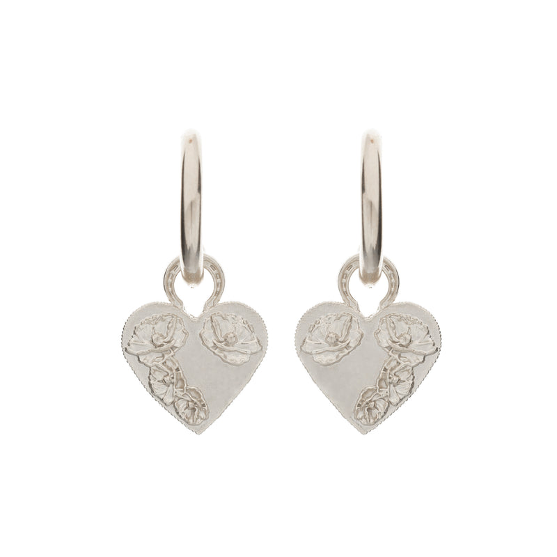 MIKAELA LYONS HOOP FLOWER HEART EARRING