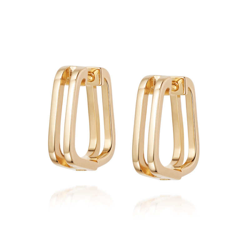 DAISY LONDON RUPI HUGGIE HOOP EARRINGS