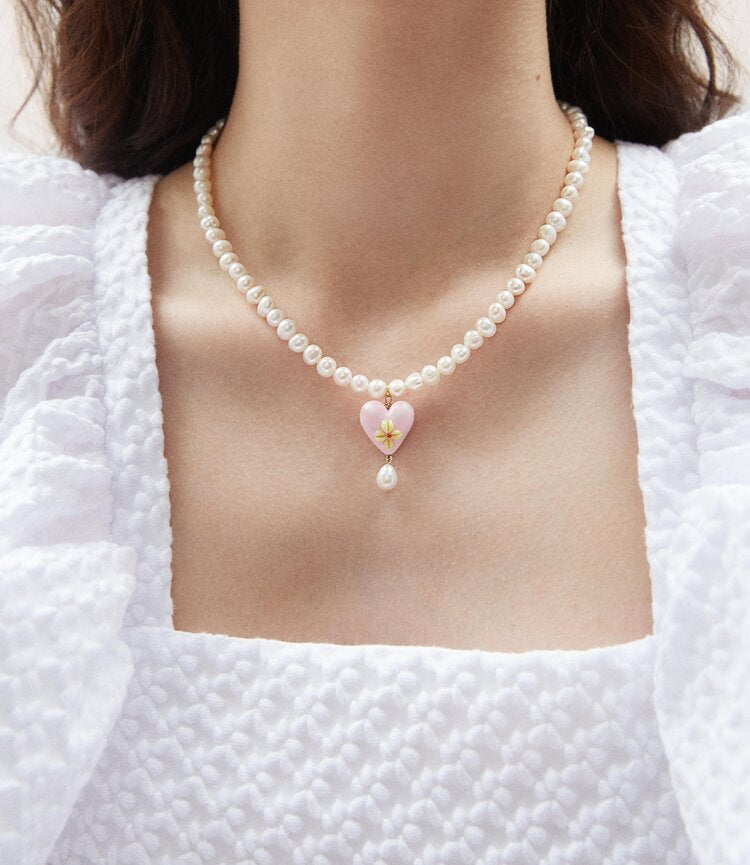 MARGAUX STUDIOS PLAINSONG PINK PEARL NECKLACE