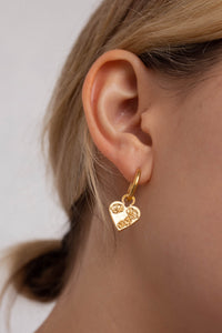 MIKAELA LYONS HOOP FLOWER HEART EARRING