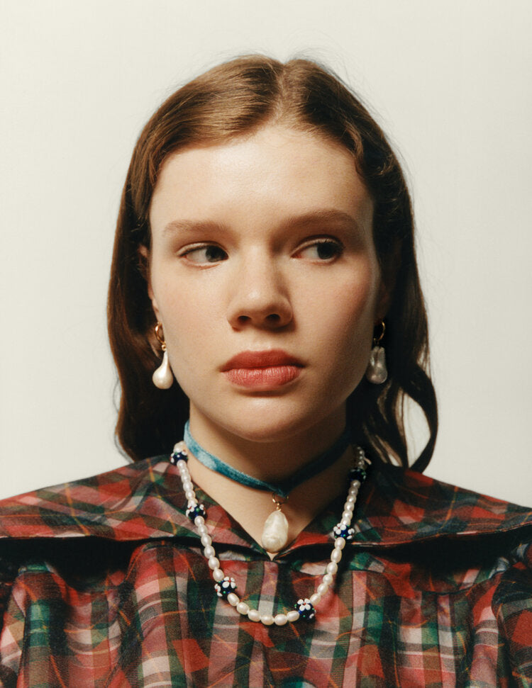 MARGAUX STUDIOS BLUE AGATHA NECKLACE