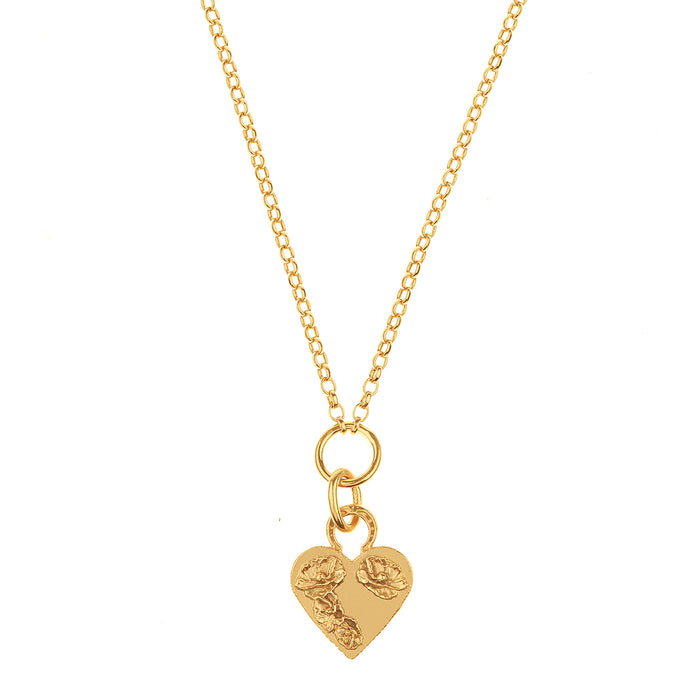 MIKAELA LYONS PETITE FLOWER HEART PENDANT