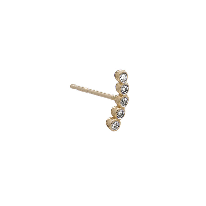 RACHEL JACKSON SOLID GOLD AND DIAMOND CURVED STUD EARRING