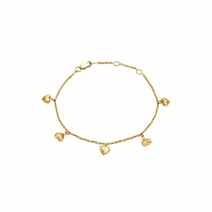 RACHEL JACKSON UNTAMED DECO HEARTS GOLD BRACELET