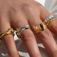 HANNAH BOURN TEXTURED FRAGMENTED SHELL RING 